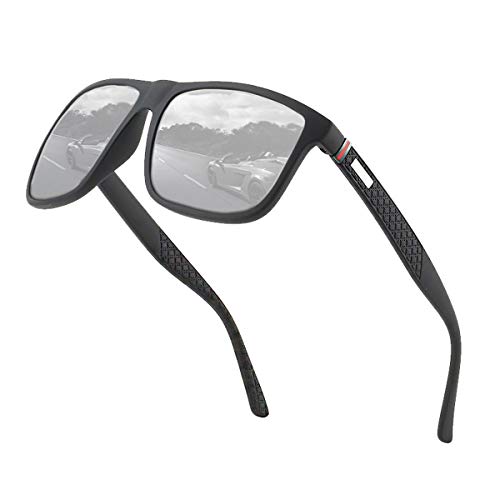 Perfectmiaoxuan Polarisierte Sonnenbrille für Herren/Frauen; Vintage/klassisch/eleganter Lichtrahmen; HD-Pilot-Gläser; Golf/Fahren/Angeln/Reisen Eyewear, 【A1】Silber, Regular size