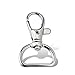 25 PCS Metal Swivel D Ring Lobster Claw Clasps Keychain Swivel Trigger Snap Hooks for Jewelry Making Inner Wide 3/4 Inch, Silver