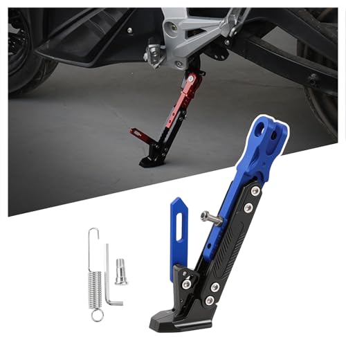 AFGJHYT Motorrad Seitenständer für Aprilia Tuono 660 2022, Verstellbarer Parkhalterung Aus Aluminiumlegierung, Kippschutz, Hohe Tragfähigkeit für Schwere Motorräder,D Blue