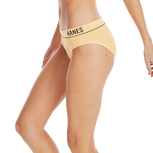 Hanes Women's Originals Seamless Stretch Rib Bikini Panties Pack, Assorted Colors, 6-Pack - Image 4