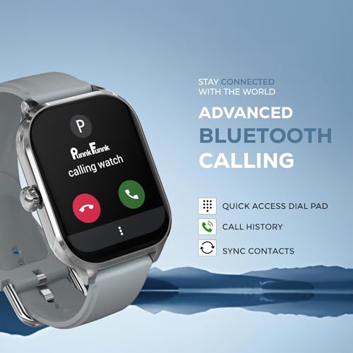 Image of PunnkFunnk H9 Smart Watch 2.01 inch TFT Display, Bluetooth 5.0 with 100+ Sports Mode, Heart Rate & Blood Oxygen Monitor, Call & Message Reminders Compatible with Android & iOS, IP67 Waterproof(Grey)