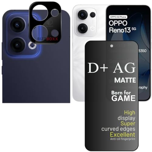 Image of Compatible With Oppo Reno13 5G Tempered Glass Screen Protector Guard and Camera Lens Protector With Precise Edges - High Definition, Easy Install, Anti-Fingerprint (Reno 13) - Pack of 2