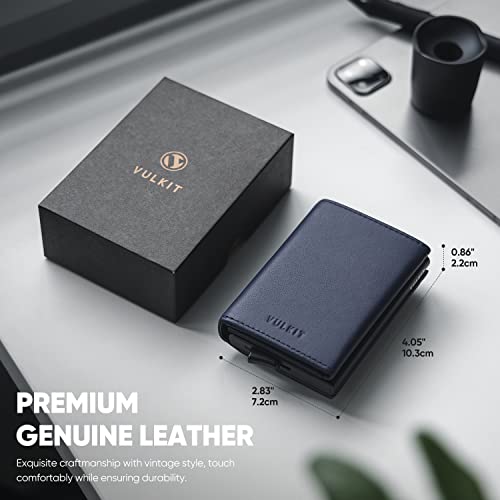Image of VULKIT Pop up Wallet Minimalist Cash Wallets RFID Blocking Leather Smart Credit Card Holder with Magnetic Closure for Men