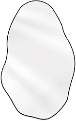 Espelho Orgânico Grande Pedra 110x80cm Design Moderno com Moldura em Couro para Decoração Sofisticada (Preto)