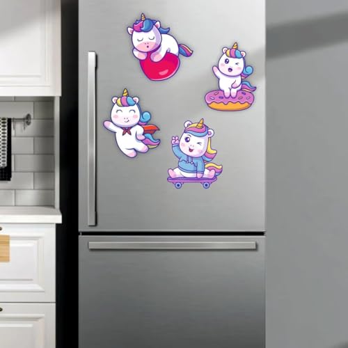 Image of Zesta Wooden Fridge Magnets Set | Refrigerator Decor Magnets for Kitchen | India Souvenir Fridge Magnet Collection | Wooden Magnet for Fridge Door Decoration (Unicorn Fridge Magnet)