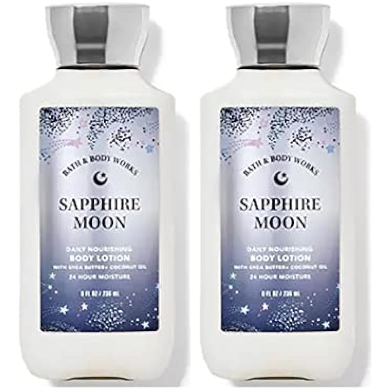 Bath & Body Works Sapphire Moon Super Smooth Body Lotion Sets Gift For Women 8 Oz -2 Pack (Sapphire Moon)
