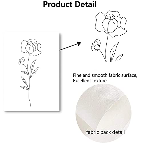 Abstract Flower Print Wall Art Minimalist Line Art Wall Decor Botanical Plant Poster Prints Black And White Minimalist Flower Pictures For Home Living Room Bathroom Decor 12X16Inch (Set Of 3) Frameless #TOP6