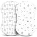 Bassinet Sheets - Fitted, Premium Jersey Cotton - Baby Bedside Sleeper Cover - Universal Sheet Set for Rectangle, Oval, or Hourglass Bassinet Mattress - White 2 Pack for a Girl or Boy - Arrow Stars