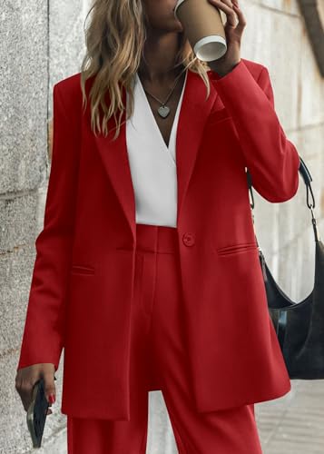 image for KIRUNDO Women Suits 2 Piece Set Business Casual Dressy Oversized Blaze