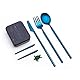 Outlery - Komplettes Set, 1x3 Teile, Edelstahl, Blau, Tragbar, Geschirrset