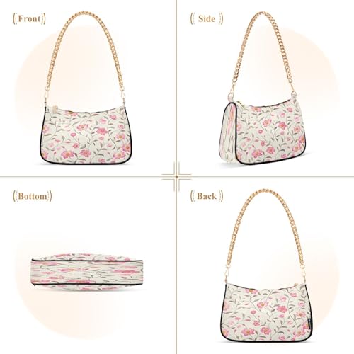 Shoulder Bags for Women Seamless Floral Hobo Tote Handbag Small Clutch Purse with Zipper Closure2
