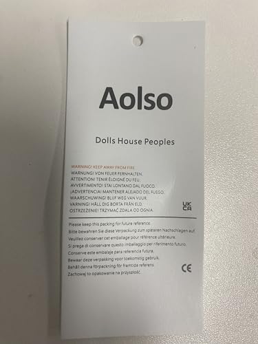 Aolso Drewniany domek dla lalek, rodzinny domek dla lalek, zestaw 8 osób, drewniany domek dla lalek z 4 psami, piękny zestaw do zabawy szczęśliwa rodzina, akcesoria dla dzieci