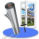 Gufoltie Window Film Privacy One Way Clear Heat Reflective UV Window Tint Mirror Film for Glass Windows Sun Blocker See Out Not in for Home Office Silver 44.5x200cm