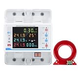 Risegun WiFi Three Phase Power Meter Breaker, 100A WiFi Smart Energy Meter with Leakage Protection and Multifunctional LCD Display, Intelligent WiFi Current Breaker