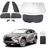 TINGLU Window Shades for Lexus NX300h/NX300/NX200t 2015-2021 Accessories Car Side Full Windows Rear Triangular Windshield Sun Shade Sun UV Rays & Privacy Protection for Camping,Napping&Relaxing 8PCS