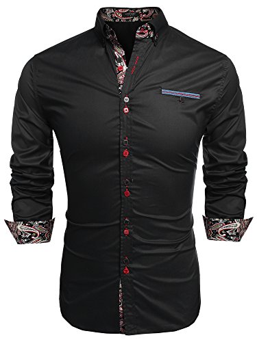 Coofandy Men's Fashion Slim Fit Dress Shirt Casual Shirt, Black, L steampunk buy now online Coofandy Men's Fashion Slim Fit Dress Shirt Casual Shirt, Black, L steampunk buy now online