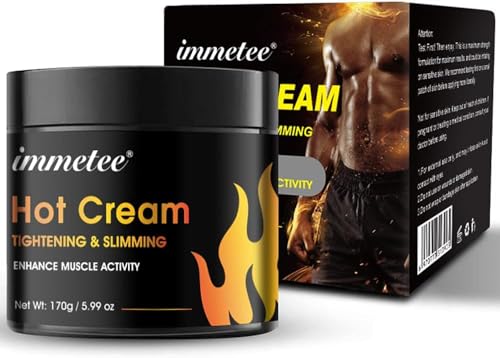 immetee Crema Quema Grasa Abdominal,Crema Reductora Abdomen Hombre,Potenciador de Entrenamiento para Moldear Cintura.170g