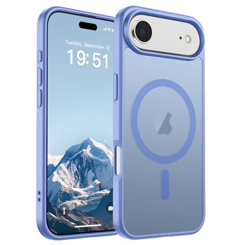 Image of SUPFINE Magnetic for iPhone Air Case (Compatible with MagSafe)(Military Grade Drop Protection) Slim Translucent Matte Shockproof with Anti-Fingerprint Phone Cover for 17 Air,Blue Purple