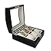 Boîte de montre Boîte à bijoux Boîte de rangement de montre affichage hommes 6 Slots Watch Box Piano Paint Watch Box Organizer Top en verre Flip Cover Avec Lock Noir pour hommes Femmes Collection Boxe