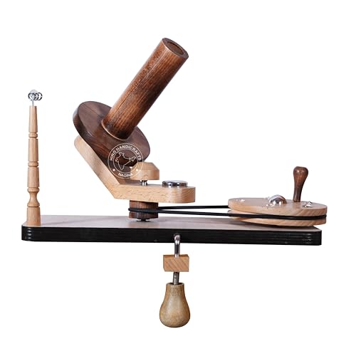 Image of Hind Handicrafts Wooden Yarn Ball Winder for Knitting Crocheting - Handcrafted - Natural Hand Operated - Knitter's Gifts Center Pull Ball Winder