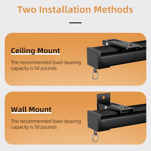 Ceiling Wall Mounted Curtain Rail System Thickened 17.91FT Black with Hooks Heavy-duty Curtain Track Suitable for Bedrooms Offices Bathrooms Wardrobes by YMDparts - Image 4