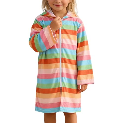 Traje de Baño Rayado para Niñas con Gilet para Piscina y Playa, Ideal para Vacaciones de Verano, Protección UV y Secado Rápido