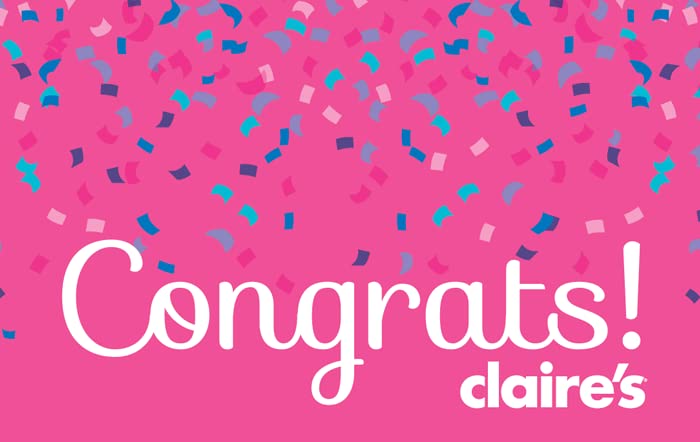 Amazon.com: Claire's Gift Cards Congrats- E-mail Delivery: Gift Cards