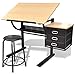 vidaXL Table à Dessin Inclinable et Tabouret Table de Travail Table d'artiste