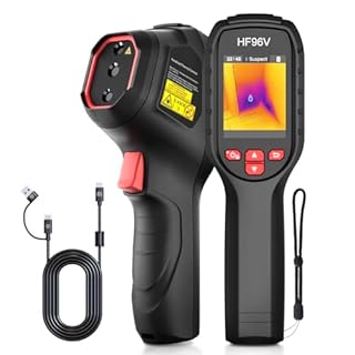 HF96V Thermal Camera with Visual Camera & Laser Pointer, Intelligent Scene Detection, 240 * 240 Super Resolution Thermal Imaging Camera,25 Hz, 50° FOV, -4°F to 1022°F, IP54 Infrared Camera
