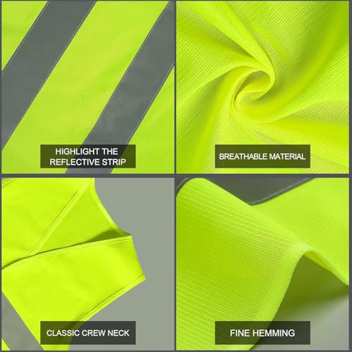 5 x Stück Warnwesten Auto, Gelb Warnweste, 2025 gemäß ISO20471, KFZ Sicherheitsweste, Erwachsene Warnschutzweste, EU Norm, high Visibility Vest, Sicherheits Set, Autozubehör