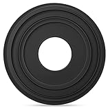 Canomo One Piece Classic Ceiling Medallion Polyurethane Ceiling Fan Medallion Chandelier Medallion, 12 3/8'OD x 4'ID x 7/8'P, Matte Black