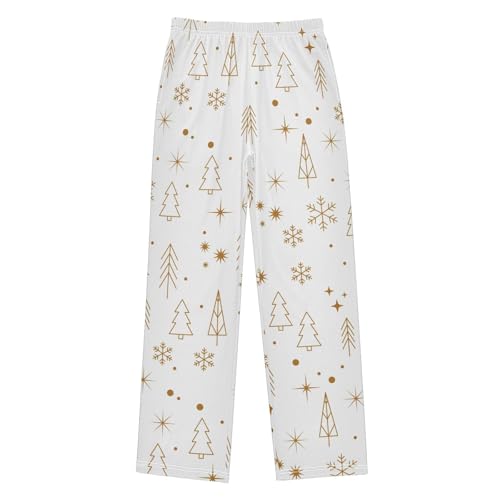 Boys' Pants Christmas Tree Snowflake Golden Star Long Bottoms Jogger Pants Elastic Waist Trousers with Pockets S-XL