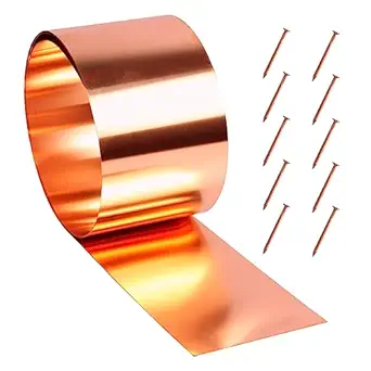 Copper Flashing 99.95% Pure - 38 Gauge 0.1mm Thick Copper Strip - Solid Copper Roll in Various Widths & Length ASTM B152M Copper Sheet - Contractors & DIY Projects (38 Ga, 6