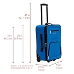 Rockland Fashion Softside Upright Luggage Set,Expandable, Blue, 2-Piece (14/19) - Image 3
