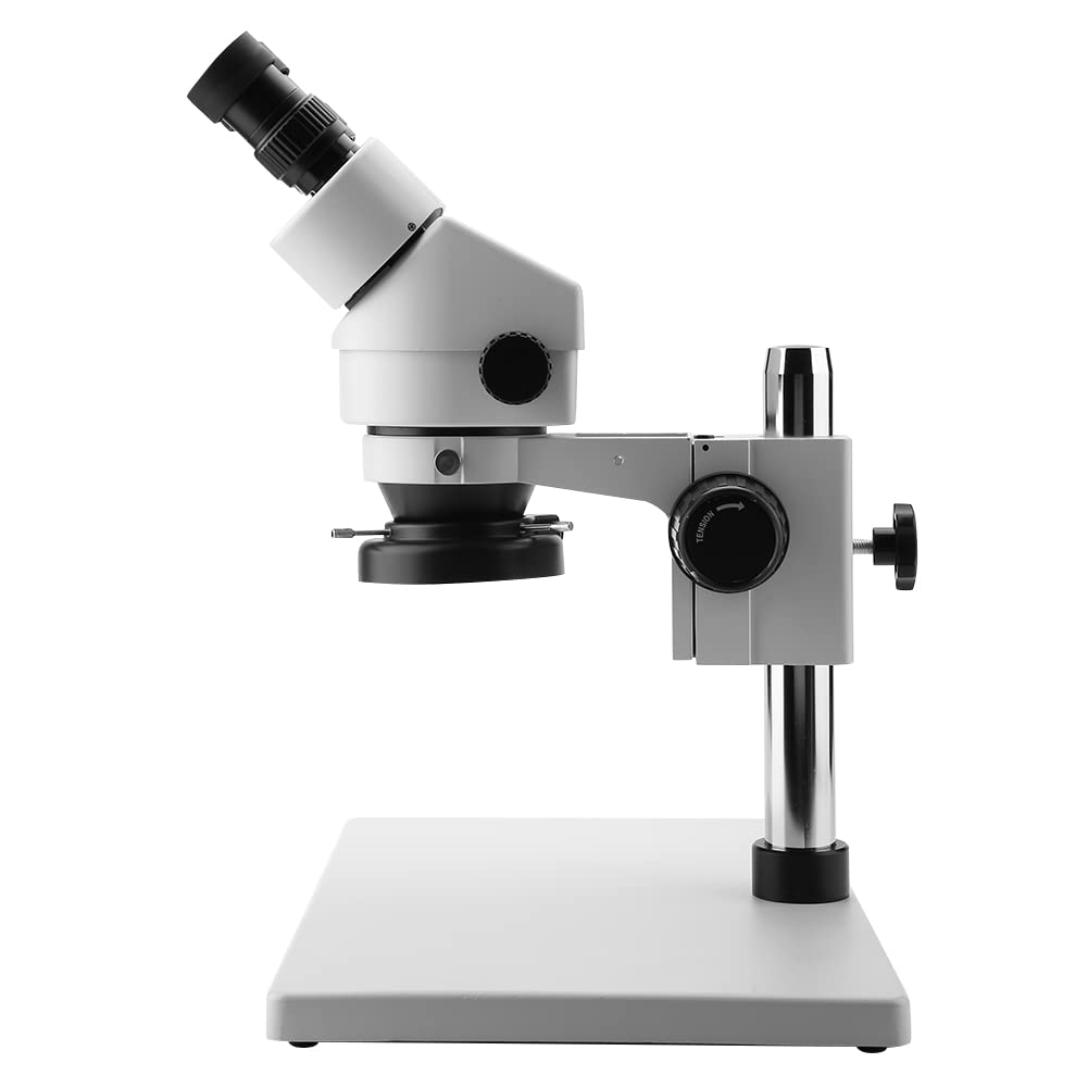 Microscopio Estéreo Binocular ,Visión Binocular Ajustable Microscopio con Zoom Binocular de Larga Distancia para Arqueología de Joyería(Enchufe de la UE)