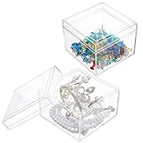 Gjinxi 2PCs Small Clear Acrylic Display Boxes for Memorabilia Diorama Assemble Diorama Display Case Dustproof Protection Showcase for Collectibles Memorabilia Figurines