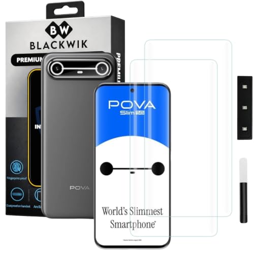 Image of Blackwik UV Curved Tempered Glass for Tecno Pova Slim 5G | 2-Pack