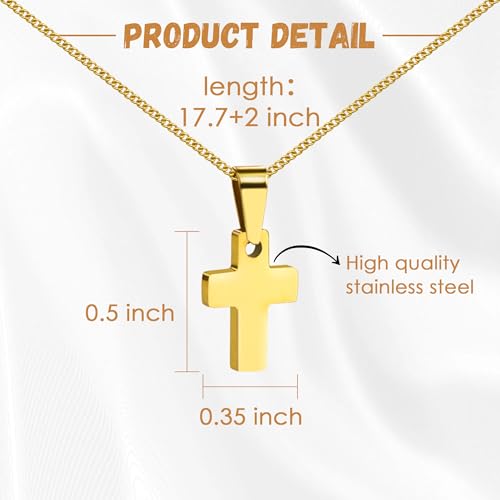 Image of Sereney Cross Necklace for Boys, 8th 9th 13th Birthday Gifts for Toddler Kids Teen Boys Girls, Baptism Gift Mustard Seed Jewelry as Rcia Christian Religious Necklace for Son Daughter Pendants