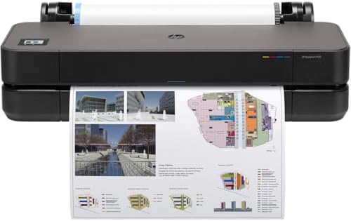 HP DesignJet T210 Large Format Wireless Color Plotter Printer - 24", with Modern Compact Design (8AG32D)