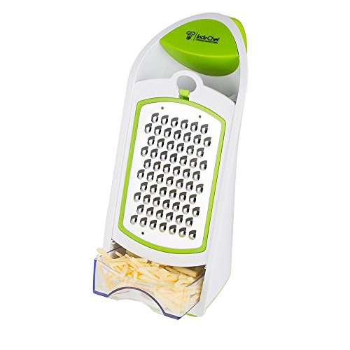 Indy Chef Cheese Grater with Container and 3 Interchangeable Stainless Steel Blades