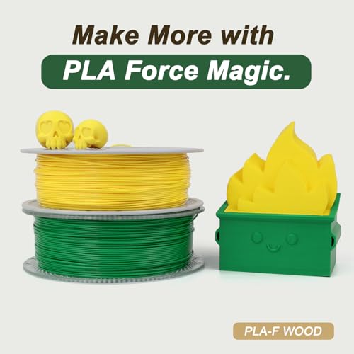 Image of 3D Printer Filament Yellow. PLA Force Filament 1.75mm, 1KG | Lego Yellow PLA-F 3D Filament Offers Superior Toughness and Broad FDM Printer Compatibility