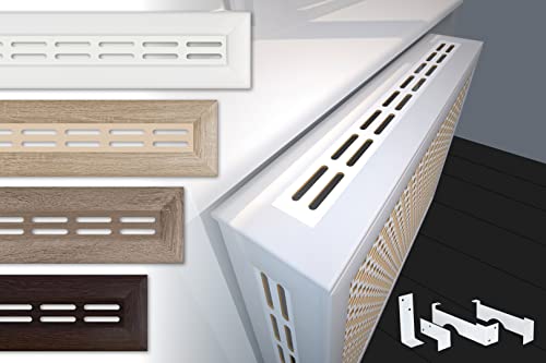 Accesorios para revestimiento de radiadores Hekim, cubiertas superiores y laterales y soporte (150 x 60 cm, panel superior de roble sonoma),...