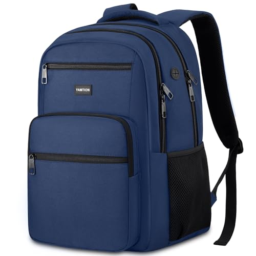 Image of YAMTION Laptop Backpack for Men, Black Backpack, School Backpack for Boys and Girls, Bookbag, Work Backpack (Blue, 15.6 inch)