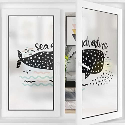 Privacy Window Film Dotted Whale Shark Removable Static Decorative Privacy Window Films