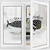 Privacy Window Film Dotted Whale Shark Removable Static Decorative Privacy Window Films