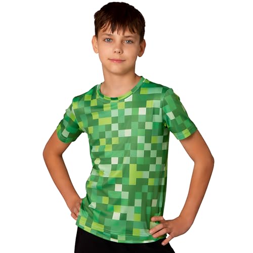Disfraz Pixel Green Face para Niños y Niñas miniatura 2