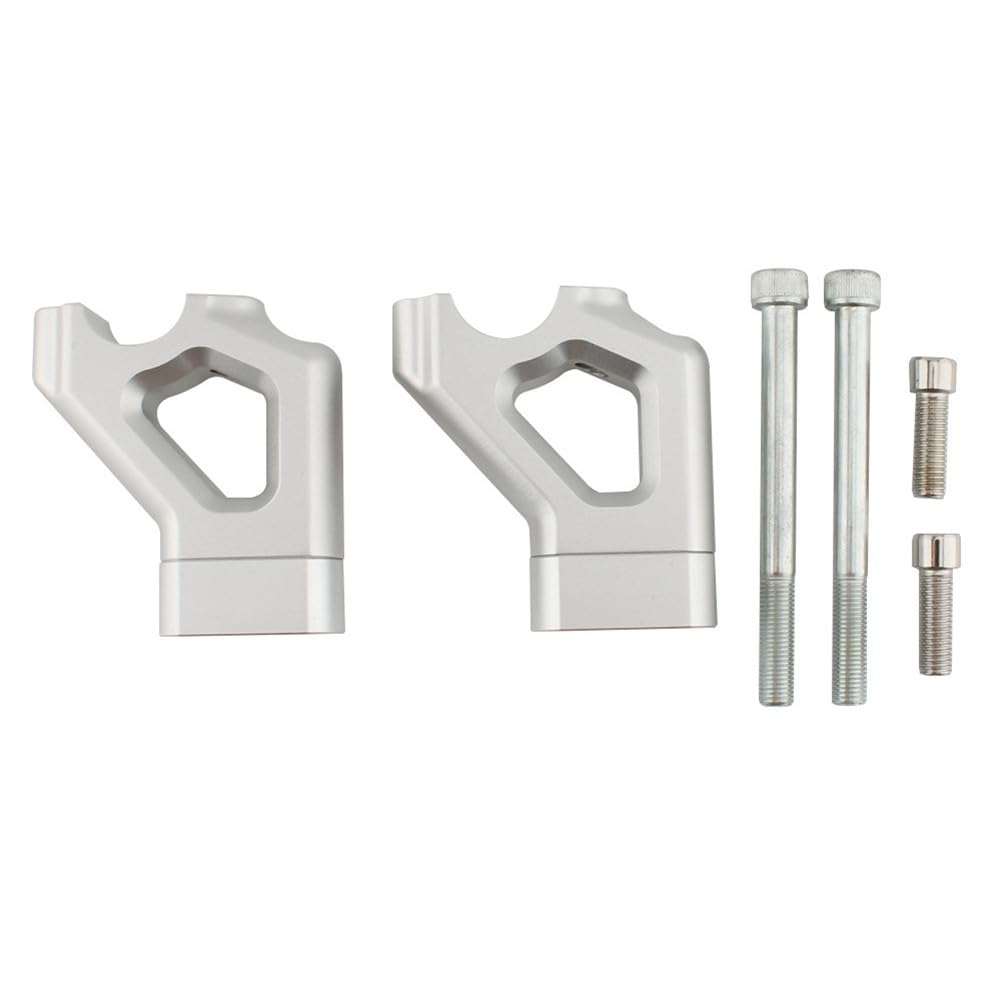 Handlebar Risers for Triumph Tiger 900 and 850, Aluminum Alloy, Adjustable, Silver, 10mm Rise, 8mm Back, for Enhanced Riding Comfort and Control
