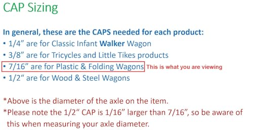 Quadrapoint Hub Cap compatible with Popular Red Wagon Brand Plastic & Folding Wagons 7/16" RED (NOT for Wood or Steel Wagons) (red) - Thumbnail 3