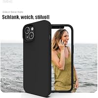 Zuvirelx Silikon Handyhülle für iPhone 15 Hülle, Weiches Griff, Dünne, Minimalistisch, Stoßfest, rutschfest, Taschenpassend - Schwarz – Ansicht 2
