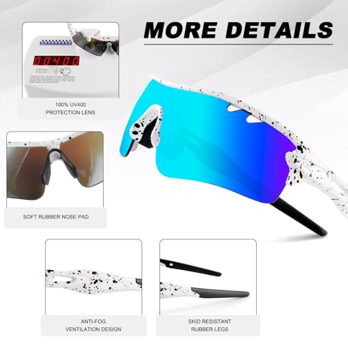 Image of BangLong Polarized UV400 Sports Sunglasses with 5 Lenses for Men Women